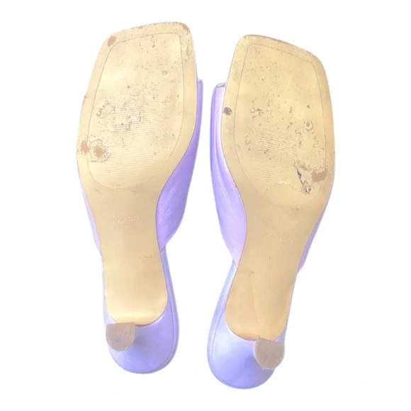 MANGO Womens Lavender Solid Leather Heels Size 8.5 - Picture 11 of 13